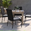 Flash Furniture Black Patio Chairs with Gray Cushions, PK 4 4-TW-3WBE073-CU01GY-BK-GG